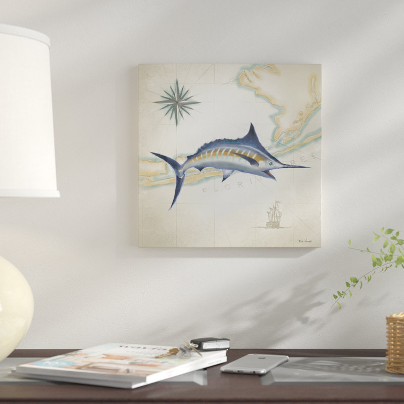 East Urban Home Sailfish Map I Graphic Art Print On Canvas Wayfair